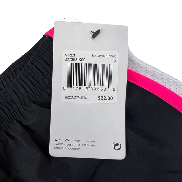 Nike Girls Tempo Dri-FIT Running Shorts Black/Hyper Pink Size 6 - Picture 2 of 4